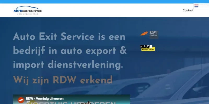 Homepage van Auto Exit Service