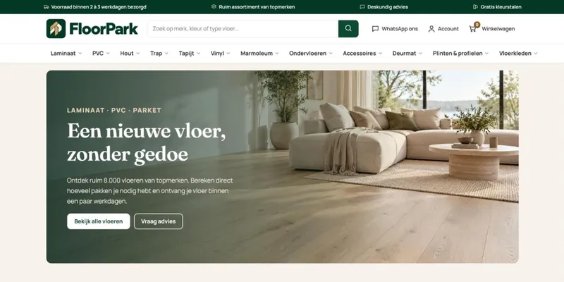 Homepage van Floorpark