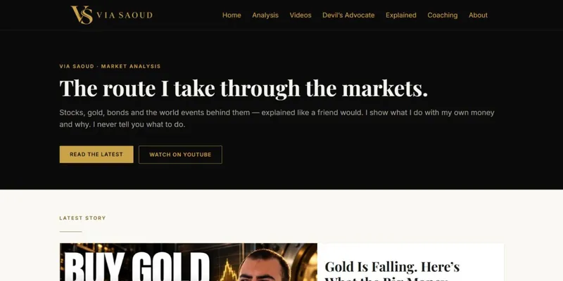 Homepage van Via Saoud