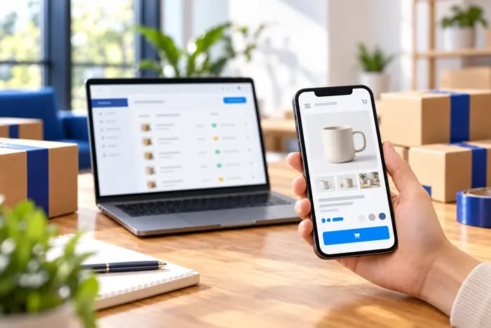 Webshop op een smartphone